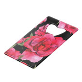 水彩バラ（黒） クレジットカード栓抜き (裏面アングル)