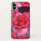 水彩バラ（黒） Case-Mate iPhoneケース (裏面)