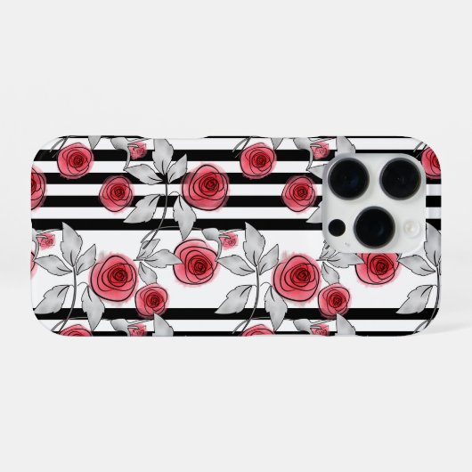 水彩バラ iPhoneケース (裏面横)