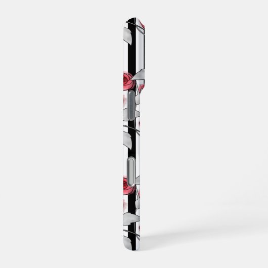 水彩バラ iPhoneケース (右側面)