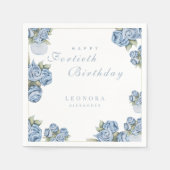 水彩バラANYマイルストーンフローラ誕生日 スタンダードカクテルナプキン (正面)