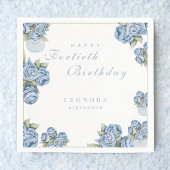 水彩バラANYマイルストーンフローラ誕生日 スタンダードカクテルナプキン