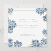 水彩バラANYマイルストーンフローラ誕生日 招待状 (裏面)