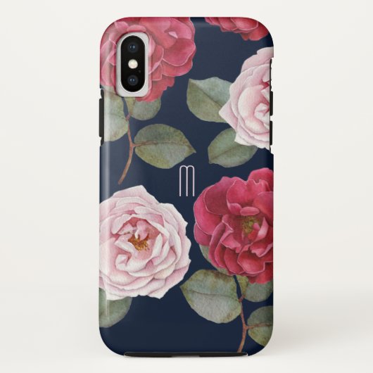 水彩バラApple Tuff iPhone Xケース Case-Mate iPhoneケース (裏面)