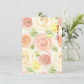 水彩バラJust A Note サンキューカード (スタンド正面)