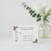 水彩バラRSVPカード(pk 100) エンクロージャーカード (スタンド正面)