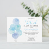 水彩バルーンバーチャルベビーシャワー招待状 招待状 (スタンド正面)