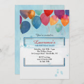 水彩バルーン招待状 招待状 (正面/裏面)