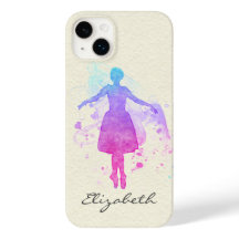 水彩バレエダンサーのポアンテ – あなたの名前はオン