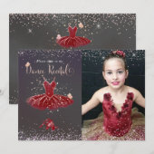 水彩バレエ・トゥトゥ・ダンス発表会 招待状 (正面/裏面)