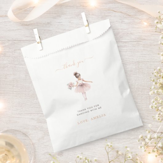 水彩バレリーナ子供の書道かわいい フェイバーバッグ (クリップ留めされた状態)