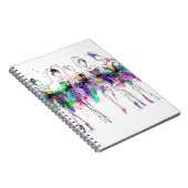 水彩バレリーナ：明るいダンスイラスト ノートブック (右側)