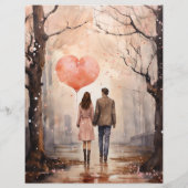 水彩バレンタインズウォーク紙クラフトカードストック (裏面)