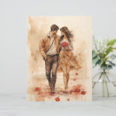 水彩バレンタインズウォーク紙クラフトカードストック (スタンド正面)