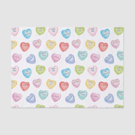 水彩バレンタインデーの会話ハート 薄葉紙 (正面)
