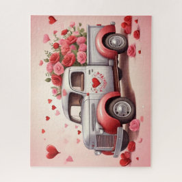 水彩バレンタインデーハートトラック ジグソーパズル