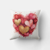 水彩バレンタインデーハート クッション (裏面)