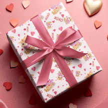 水彩バレンタインデー子猫XOXOパターン