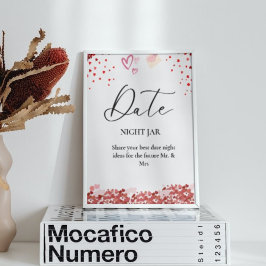 水彩バレンタイン結婚ブライダルシャワーのサイン ポスター