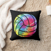 水彩バレーボール選手ヒッピカラフルー クッション (ブランケット)