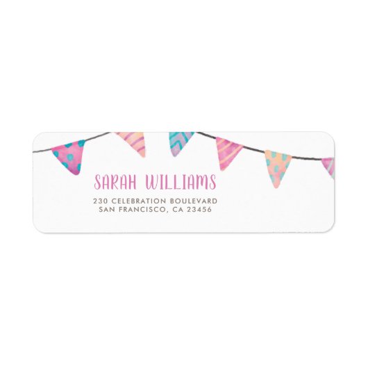 水彩バント&スクリプトモダン差出人住所 ラベル (正面)