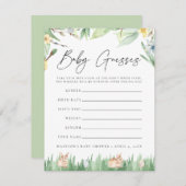 水彩バンニー赤ちゃんシャワー推理ゲーム (正面/裏面)