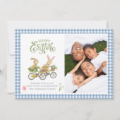 水彩バンニ、かわいい家族の写真イースターカード 招待状 (正面)