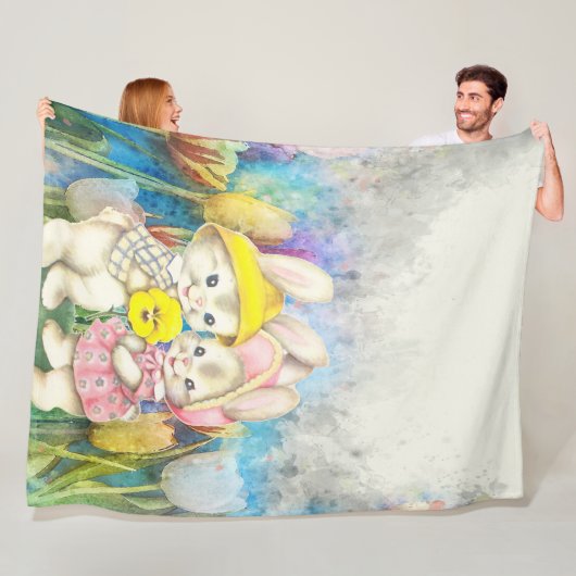 水彩バンニ フリースブランケット (インサイチュ)