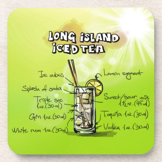 水彩バーカクテルレシピ コースター (正面)