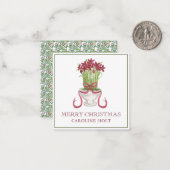 水彩バーガンディアマリリスのクリスマスプレゼント ノートカード (正面/裏面インサイチュ)