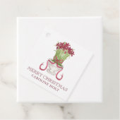 水彩バーガンディアマリリスのクリスマスプレゼント フェイバータグ (インサイチュ)