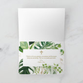 水彩バーガンディサフラン花金ゴールドバプテスマ サンキューカード (内部)