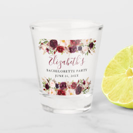 水彩バーガンディフローラバチェロレッテ ショットグラス