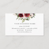 水彩バーガンディーピンクプラムフローラ枠 名刺 (裏面)