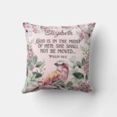 水彩バードフラワークリスチャン聖なる書物、 経典名 クッション (裏面)