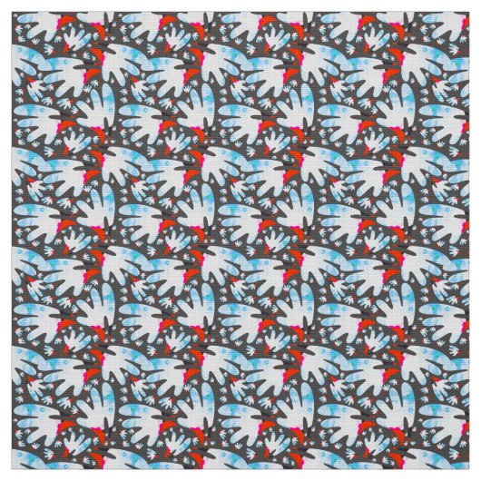 水彩バード顔- 鮮やか、カラフル抽象芸術 ファブリック (見本)