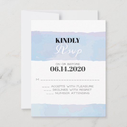 水彩バーバルミツワー返信カード 出欠カード (正面)