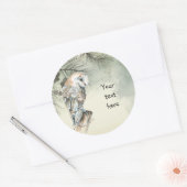 水彩バーンドウル鳥の芸術あなたのテキスト ラウンドシール (封筒)