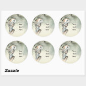 水彩バーンドウル鳥の芸術あなたのテキスト ラウンドシール (シート)