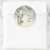 水彩バーンドウル鳥の芸術あなたのテキスト ラウンドシール (バッグ)