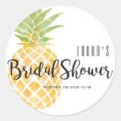水彩パイナップルステンシル |ブリッドシャワーステッカー ラウンドシール (正面)