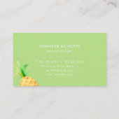 水彩パイナップルトロピカルビーチ実在エテート 名刺 (裏面)