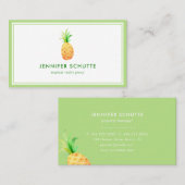 水彩パイナップルトロピカルビーチ実在エテート 名刺 (正面/裏面)