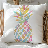 水彩パイナップルトロピカルレインボー クッション