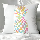 水彩パイナップルトロピカルレインボー クッション