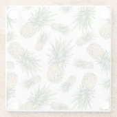 水彩パイナップルパターン ガラスコースター (裏面)