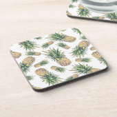 水彩パイナップルパターン コースター (左側)