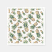水彩パイナップルパターン スタンダードカクテルナプキン (正面)