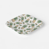 水彩パイナップルパターン ペーパープレート (傾斜あり)