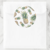 水彩パイナップルパターン ラウンドシール (バッグ)